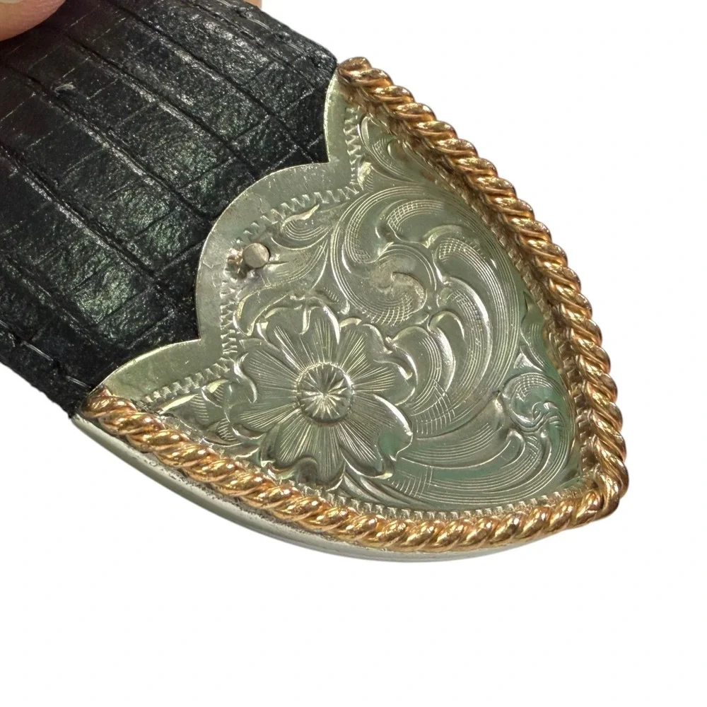 Sandy Duftler Designs 45 Black Belt Montana Silversmiths German Silver Western